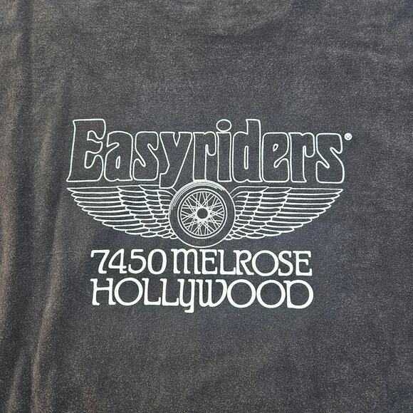 Vintage 90's Easyriders Hollywood Motorcycle Magazine Never Forge T Shirt XXL - Picture 8 of 8
